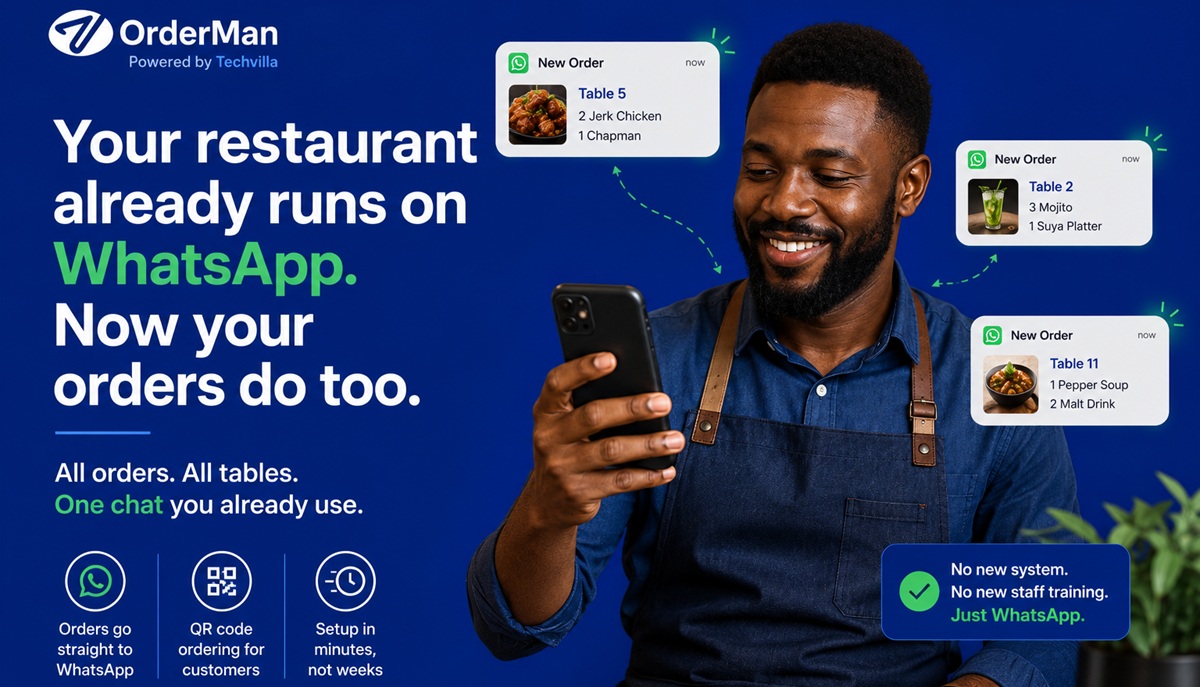 OrderMan: WhatsApp QR-Code Ordering for Restaurants, Bar & Hotels